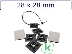 Plakzadels/schroefzadels 28 x 28 mm Zwart UV bestendig (Zak 100 stuks)
