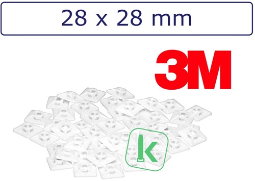 3M Plakzadels/schroefzadels 28 x 28 mm Wit naturel (Zak 100 stuks)