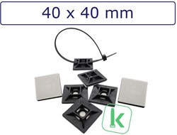 Plakzadels/schroefzadels 40 x 40 mm Zwart UV bestendig (Zak 100 stuks)