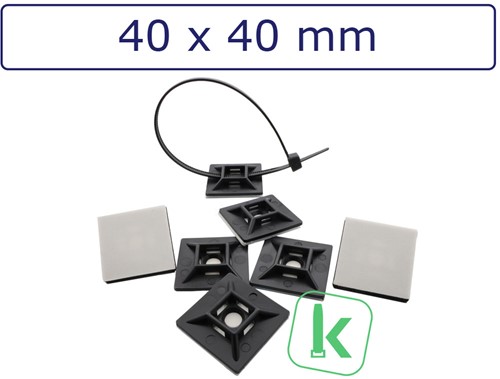 Plakzadels/schroefzadels 40 x 40 mm Zwart UV bestendig (Zak 100 stuks)