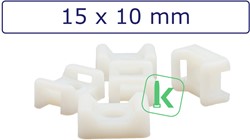 Schroefzadels/Bevestigingsvoeten 15 x 10 mm Wit naturel (Zak 100 stuks)