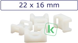 Schroefzadels/Bevestigingsvoeten 22 x 16 mm Wit naturel (Zak 100 stuks)