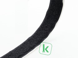 VELCRO® - Klittenband Enkelzijdig Lusdeel met lijmlaag, 20mm Zwart Rol 25 meter