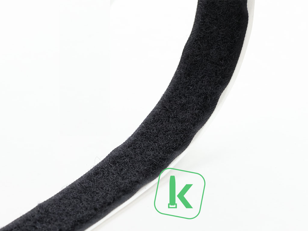 VELCRO Klittenband zelfklevend Enkelzijdig Lusdeel met lijmlaag, 25mm Zwart Rol 25 meter