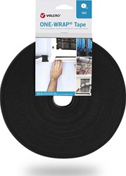 VELCRO® ONE-WRAP® Tape, klittenband Rol Dubbelzijdig (extra sterk) 20 mm breed zwart (Rol 25 meter)