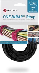 VELCRO® ONE-WRAP® Strap, klittenband kabelbinders 150 x 20 mm Zwart (Rol á 25 stuks)