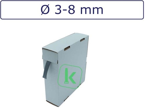 Vlechtkous, beschermkous 3-8 mm bundel capaciteit Grijs (Box 15 meter)