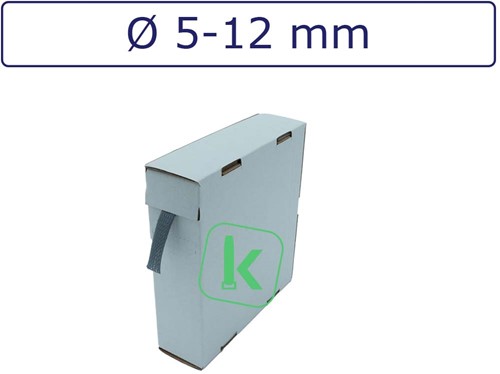 Vlechtkous, beschermkous 5-12 mm bundel capaciteit Grijs (Box 15 meter)