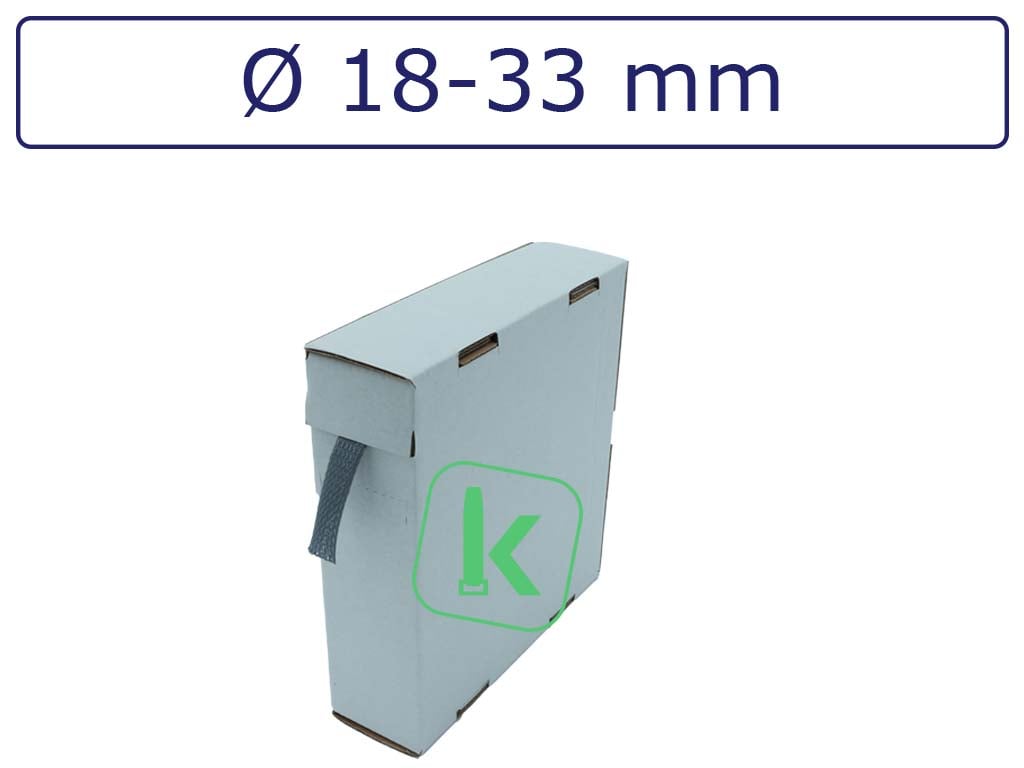 Kabelkous / Vlechtkous 18-33 mm bundel capaciteit Grijs (Box 6 meter)