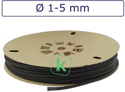 Vlechtkous, beschermkous 1-5 mm bundel capaciteit Zwart UV bestendig (Rol 100 meter)