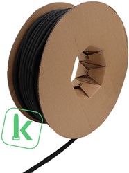 Zelfsluitende Vlechtkous Polyester 13-14 mm Zwart UV bestendig (Rol 100 meter)