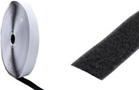 Klittenband Enkelzijdig Lusdeel met lijmlaag 16 mm Zwart UV bestendig (Rol 25 meter)-2