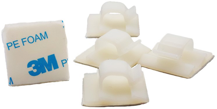 VOCIBO® Kabelklemmen, wit, 10 mm, 100 stuks nagelklemmen, zelfklevende clips met ingestoken spijker, kabelklemmen om te schroeven, kabelhouders voor netwerkkabel