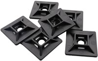 Kabelbinderhouder, schroefzadel / Sokkel 20 x 20 mm Zwart UV bestendig (Zak 100 stuks)-2